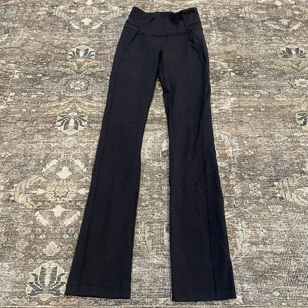 Lululemon Groove Pant Black Straight Yoga Leggings Womens Size 4 High Rise